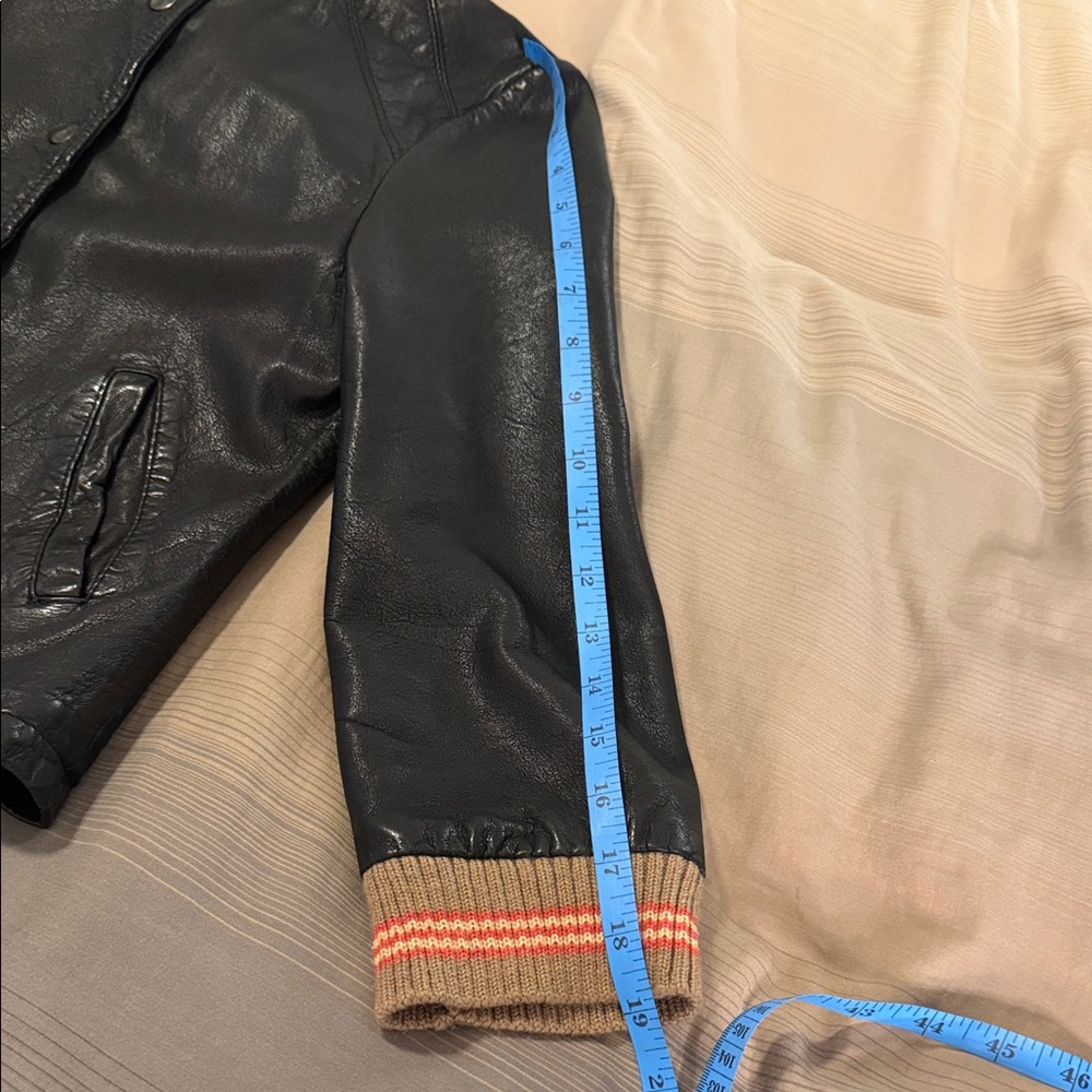 BCBGMaxAzria Black Bomber Leather Jacket - Picture 11 of 13